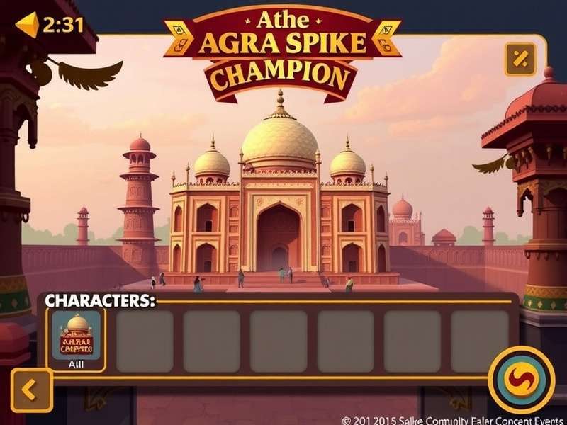 Agra Spike Champion gameplay screenshot showing Indian architecture